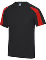 Kinder Sportshirt Contrast AWDis JC003J Zwart-Rood
